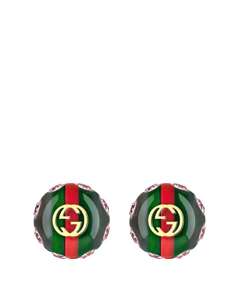 gucci vintage web earrings|gucci orecchini earrings.